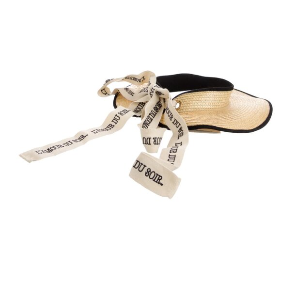 Gucci 'L'amour Du Soir' Wide Brim Straw Sun Visor - Picture 2 of 11